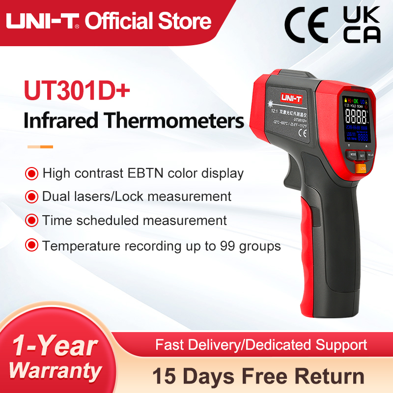 Industrial Laser Temperature - UNI-T Digital Infrared Thermometer UT303D+ Industrial