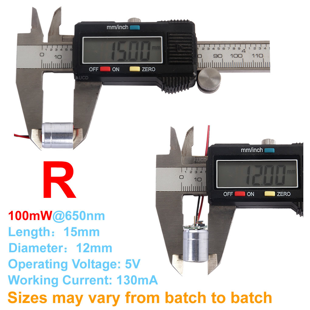 Φ12x15mm DC 5V Red-100mW Green - огляд і ціна Industrial Blue Laser