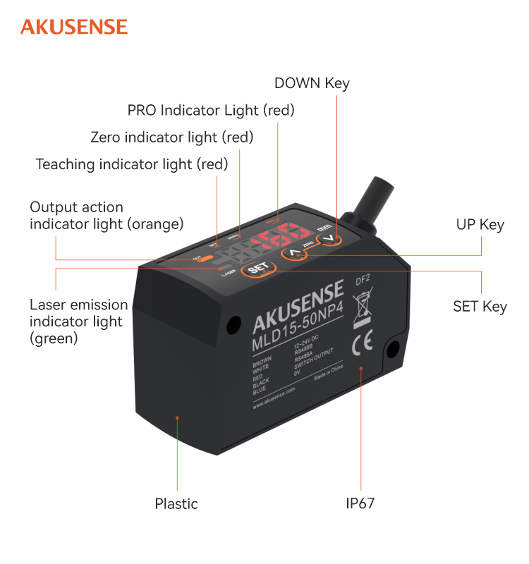 AKUSENSE MLD15 Optical Inducti - огляд і ціна Industrial Laser Displacement Sensor
