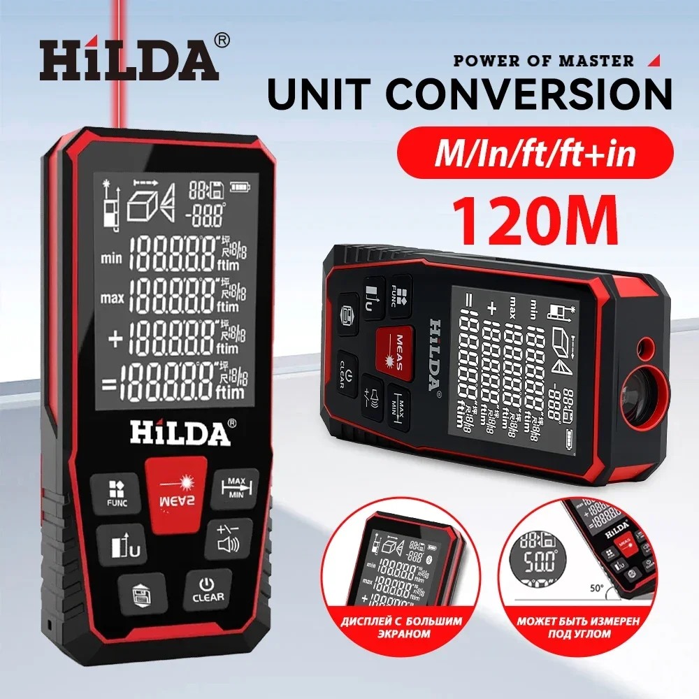 HILDA Laser Distance 50M/100M/ - огляд і ціна Industrial Laser Tape Measure