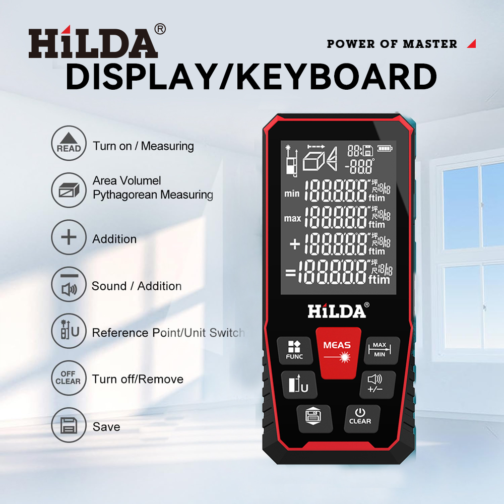 HILDA Laser Distance 50M/100M/ - огляд і ціна Industrial Laser Tape Measure