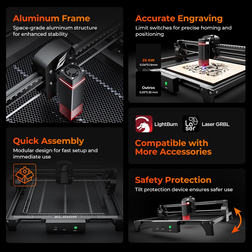 ELIDOR Z6 6W Laser Engraver an - огляд і ціна Industrial Laser Diode